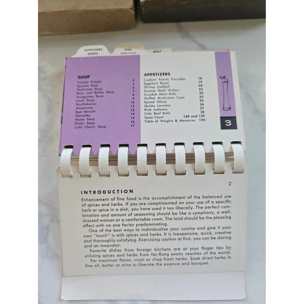 Vintage Spicemanship‎ Mini Cookbook Ruth Chier Rosen Handy Aid Book with Box